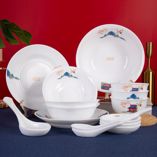 康宁冰萃玲珑 盛世鸣和系列 餐具 16件套B CB-BSSM16B/KZ/LS 商品图1