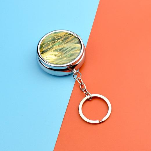 （随身应急小药盒）金属迷你小药盒钥匙扣 分格收纳盒装旅行随身便携式药片盒 商品图3