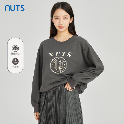 NUTS商场同款春秋款圆领时尚气质长袖T恤女314023199B 商品图0