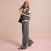 三彩2025秋季新款条纹松紧腰休闲裤长裤阔腿裤宽松垂感显瘦简约M 商品缩略图2