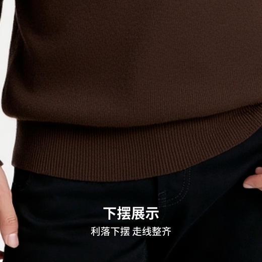 【含绵羊毛】圣得西男士高领针织衫2025年秋季纯色内搭打底羊毛衫 商品图9