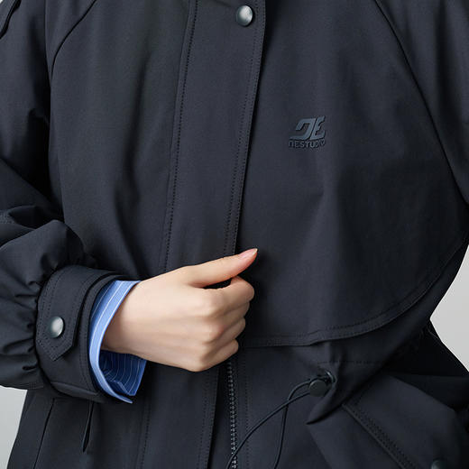 NEELLY纳俪商场同款秋季新款气质百搭中长款风衣女宽松休闲长外套N25084F04404 商品图2