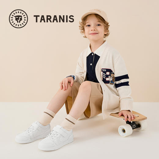 泰兰尼斯童鞋2025秋季新款儿童板鞋防滑软底男童小白鞋女童运动鞋  T02X5C6854 商品图4