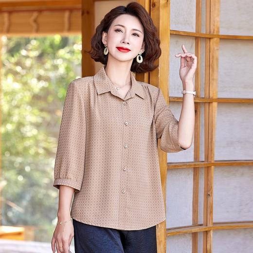 W294-58147-98-168妈妈夏装洋气质桑蚕丝衬衫中老年人女装夏季上衣真丝衬衣 商品图0