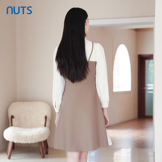 NUTS商场同款春秋款气质甜美设计感蝴蝶结长袖连衣裙女4391015A1 商品图4