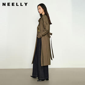 NEELLY纳俪商场同款秋季新款通勤简约风纯色休闲风衣女宽松外套N25084F04592