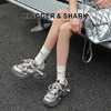 经典鲨2025秋专柜新品牛皮革系带潮流拼色休闲显高老爹鞋女KW160-537261 商品缩略图0