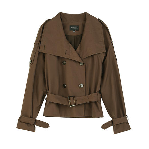 NEELLY纳俪商场同款秋新款短款通勤风衣外套女休闲翻领气质上衣女N25084F04610 商品图3