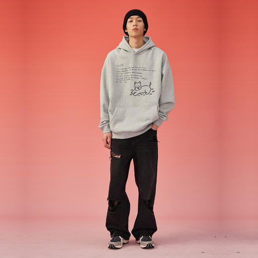 NPC潮牌CC系列小狗手刺绣连帽卫衣秋冬保暖锁温百搭CC3BST20卫衣 商品图1