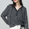 NEELLY纳俪商场同款秋新款经典简约条纹撞色针织衫女随性舒适上衣N25084A05509 商品缩略图2