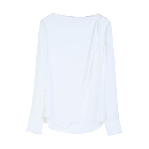 NEELLY纳俪商场同款秋季新款纯白优雅上衣女打底内搭显瘦衬衫N25084R04607 商品图3