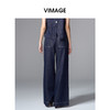 VIMAGE纬漫纪经典牛仔阔腿裤V2405103 商品缩略图4
