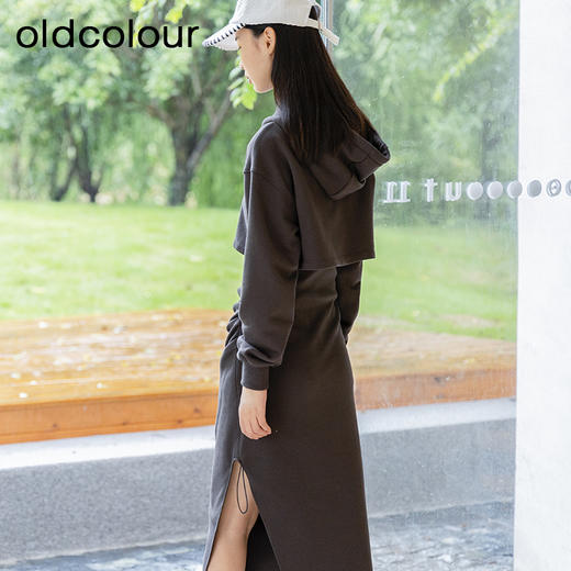 oldcolour秋季新款甜酷风字母印花连帽卫衣两件套连衣裙P381006A1 商品图4