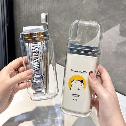 旅行出差洗漱杯便携式牙刷收纳盒三合一漱口杯刷牙牙具漱口杯套装 商品图7