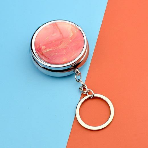 （随身应急小药盒）金属迷你小药盒钥匙扣 分格收纳盒装旅行随身便携式药片盒 商品图4