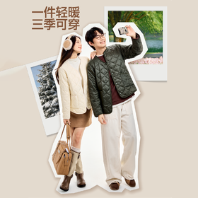 羊毛填充 yi菲同款 情侣款 菱格纹 时尚百搭 情侣款 轻薄透气 舒适百搭 男女同款绗缝轻暖羊毛长袖