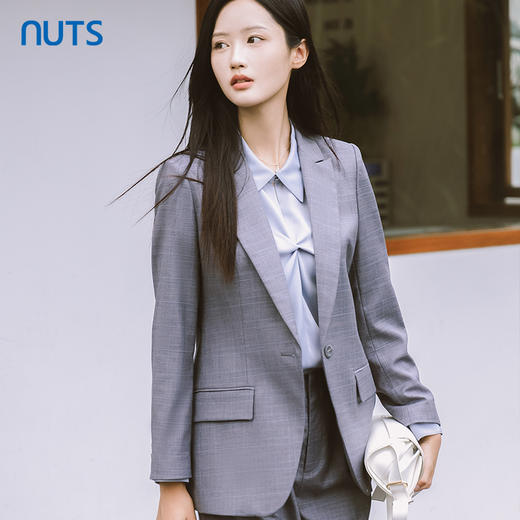 NUTS商场同款春秋款纯色时尚气质通勤西装外套女4330408A1 商品图2