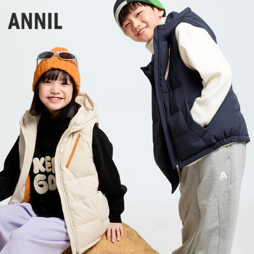 男女童带帽羽绒马夹冬季新款安奈儿童装EM542554 商品图2
