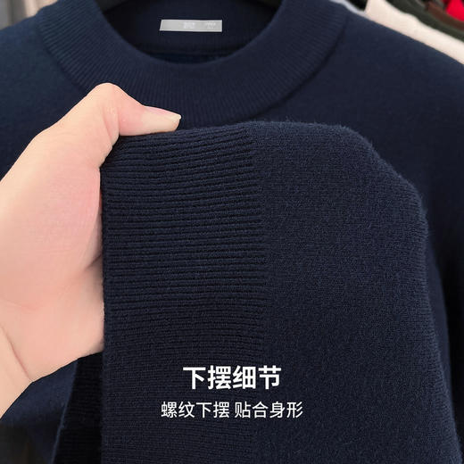 【含绵羊毛】圣得西羊毛混纺针织衫2025秋新款素雅百搭耐穿毛衣男 商品图8