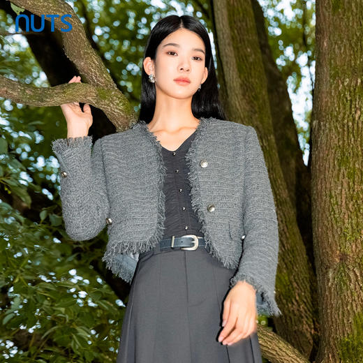 NUTS商场同款春秋款时尚优雅气质小香风短外套女4350403A1 商品图0