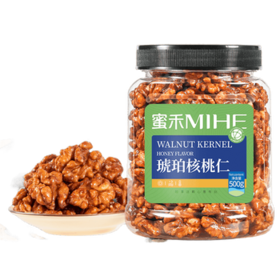 蜜禾新疆185蜂蜜琥珀核桃仁500g罐装坚果仁类送礼孕妇休闲零食 /休闲食品 /坚果炒货 /核桃