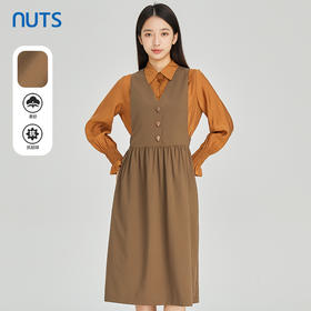 NUTS商场同款春秋时尚通勤气质宽松长袖连衣裙两件套女313103086B