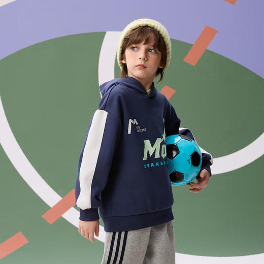 【MQD】秋季新品男大童学院风字母美式复古连帽卫衣 商品图2