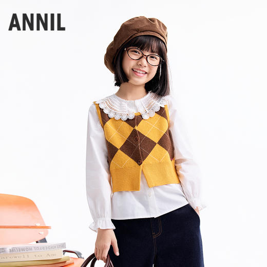 【实体店同款】女童针织背心秋季新款安奈儿童装AG532001 商品图0