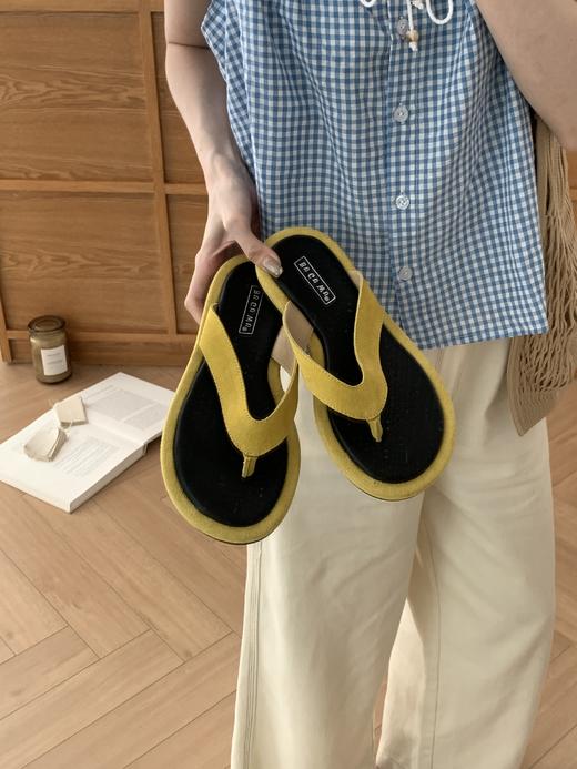 【GZ】无忧购“清仓大促”法式简约磨砂牛皮绒面休闲夹趾凉拖G608-1（截单后3-5天发货) 商品图9