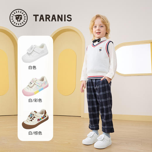 泰兰尼斯童鞋2025秋季新款幼儿园室内鞋儿童小白鞋女童入园学步鞋 T02X5C6883 商品图1
