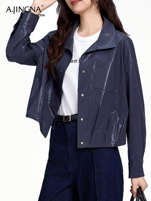 【休闲腔调】阿菁娜极简风涂层短款棉外套F30Q207001 商品图1