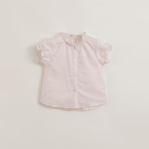 【马克珍妮 芦芙】夏装新款 女童泡泡袖透气棉麻衬衫230727 商品图2