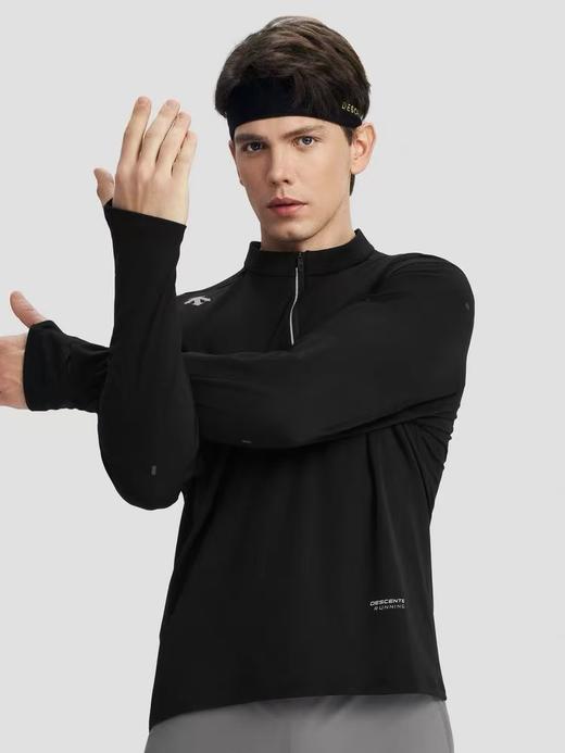 点此购买 迪桑特春秋季男士半拉链长袖速干T恤 bk 327082 商品图2