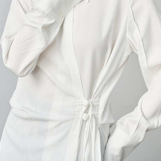 NEELLY纳俪商场同款秋季新款设计感斜门襟收腰长袖衬衫女显瘦上衣N25084B04599 商品图2