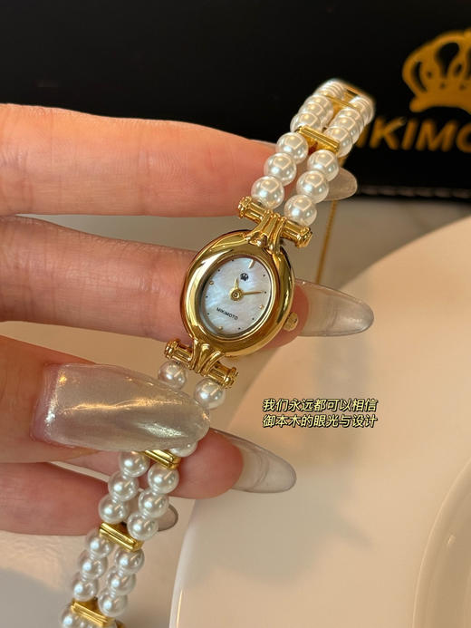 日本mikimot*o正品双链珍珠中古天然姆贝珍珠手表 商品图9
