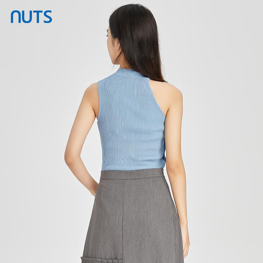 NUTS商场同款春秋款蓝色时尚设计感气质内搭针织背心女317051327B 商品图4