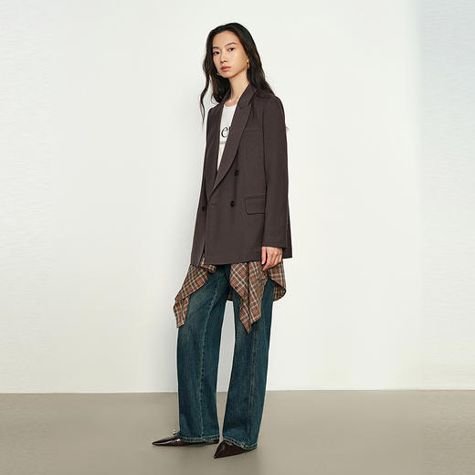 NEELLY纳俪商场同款秋季新款直筒百搭牛仔裤女小个子出街阔腿裤N25084H04613 商品图2