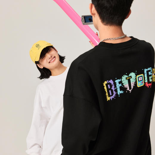 NPC潮牌重磅430G字母撞色宝石绣像素风卫衣男休闲落肩NP47ST27 商品图1