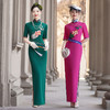 长款走秀旗袍2025夏季新款演出旗袍连衣裙年轻款复古修身气质旗袍 商品缩略图0