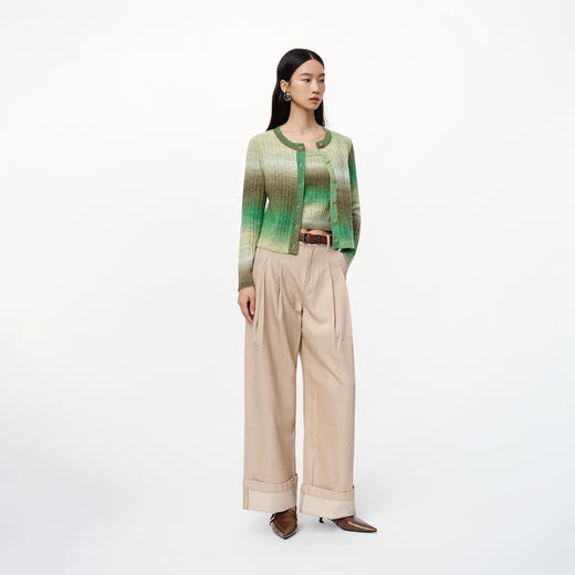 NEELLY纳俪商场同款秋季新款羊毛混纺针织衫两件套女新款渐变条纹N25084A04582 商品图2