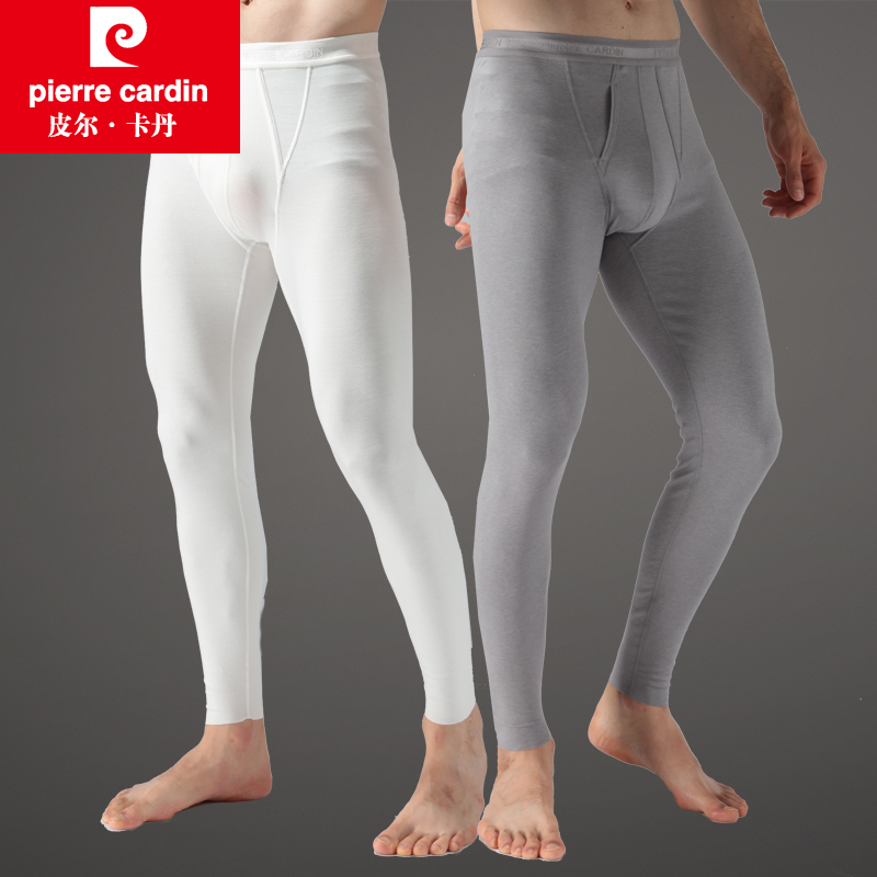 皮尔卡丹秋裤男单件高支无痕线裤修紧身弹力打底裤保暖裤WP174901