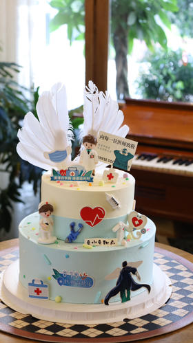 8.19医师节蛋糕——致敬医师节（图为10+6双层）