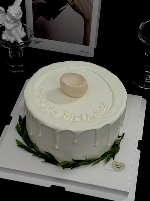 破壳日蜡烛简约周岁满月蛋糕 商品图1