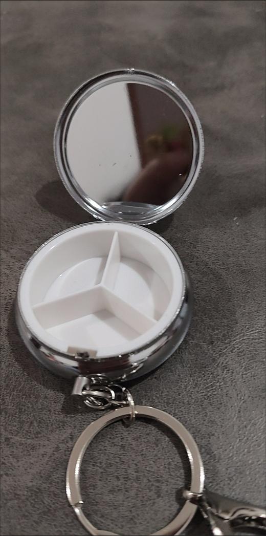 （随身应急小药盒）金属迷你小药盒钥匙扣 分格收纳盒装旅行随身便携式药片盒 商品图7