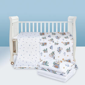 贝彤针织棉双胆被120*150cm（熊猫飞航标准款Cb2509白色/乖兔游车标准款Cb2509蓝灰）