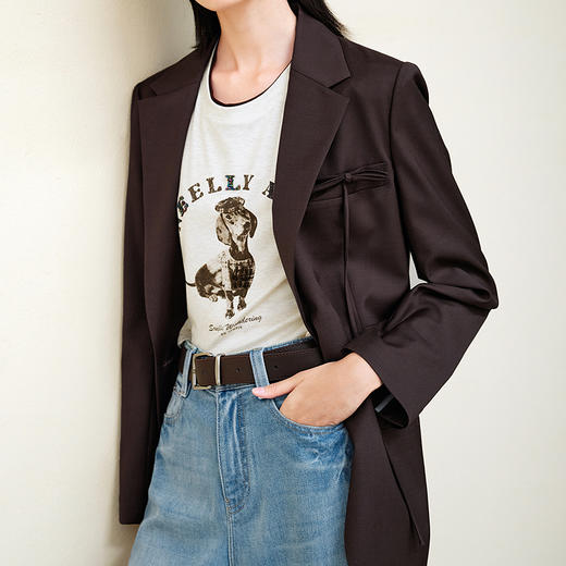 NEELLY纳俪商场同款秋季新款简约通勤气质西装外套女宽松廓形西服N25081W01067 商品图2