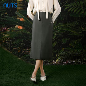 NUTS商场同款春秋季复古高腰气质直筒显瘦西装半身裙女413061087