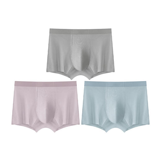 I'd爱帝男士内裤3条装长绒棉莱卡无痕一片式平角裤 商品图7