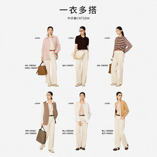 【商场同款】CNT5894 “ 奶油白直筒牛仔裤”  显瘦好搭配白色牛仔直筒裤 商品图2