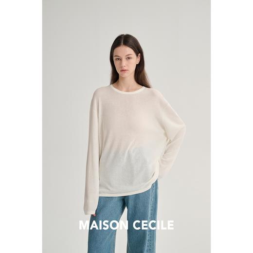 MAISON CECILE 四色/天丝亚麻舒适透气宽松百搭针织长袖上衣 商品图1
